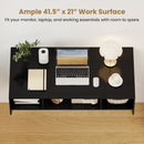 Wall-Mounted Computer Desk Floating Laptop Desk with 3 Storage Compartments