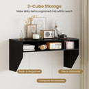 Wall-Mounted Computer Desk Floating Laptop Desk with 3 Storage Compartments