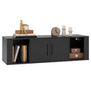 Wall Mounted Floating 2 Door Desk Hutch Storage Shelves