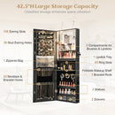 Wall Mounted Jewelry Cabinet with Full-Length Mirror