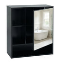Wall-Mounted Mirror Cabinet with Hidden & Open Storage