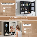 Wall-Mounted Mirror Cabinet with Hidden & Open Storage