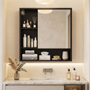 Wall-Mounted Mirror Cabinet with Hidden & Open Storage