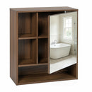 Wall-Mounted Mirror Cabinet with Hidden & Open Storage