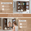 Wall-Mounted Mirror Cabinet with Hidden & Open Storage