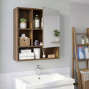 Wall-Mounted Mirror Cabinet with Hidden & Open Storage