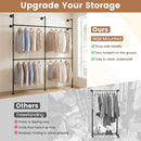 Wall Mounted Pipe Clothing Rack with 4 Hanging Rods