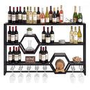 Wall Mounted Wine Rack 47" Large Floating Bar Shelves