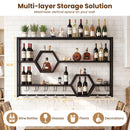 Wall Mounted Wine Rack 47" Large Floating Bar Shelves