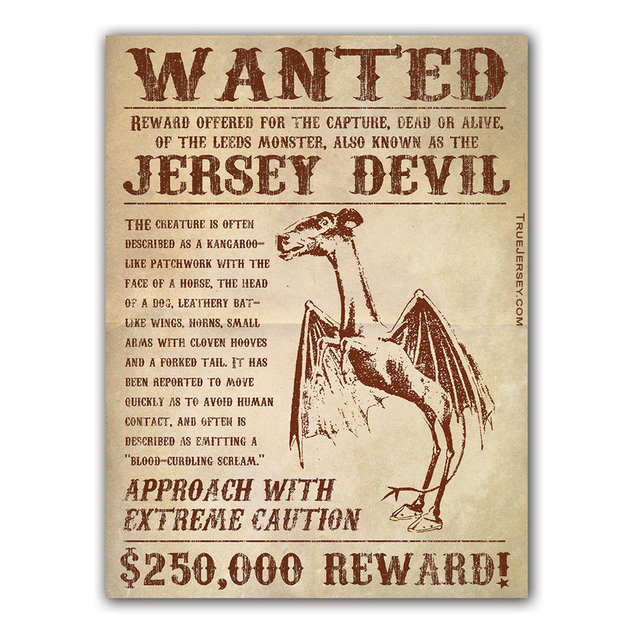 Wanted Jersey Devil Sticker