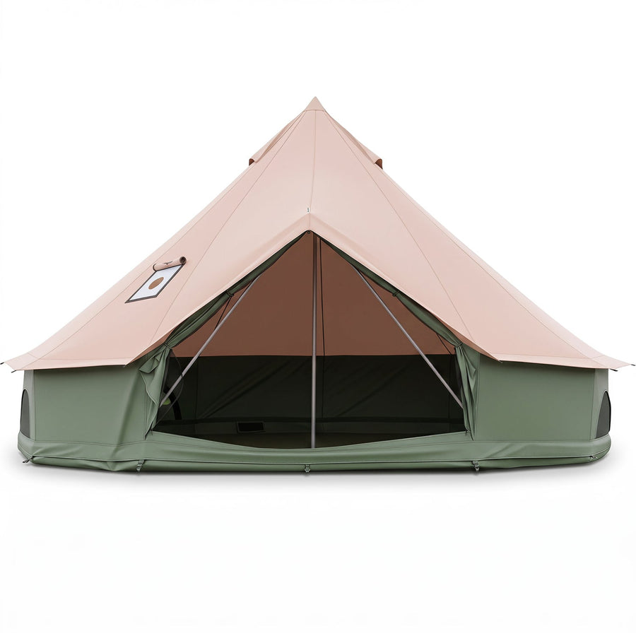 Waterproof Bell Tent with Stove Jack and Mesh Windows