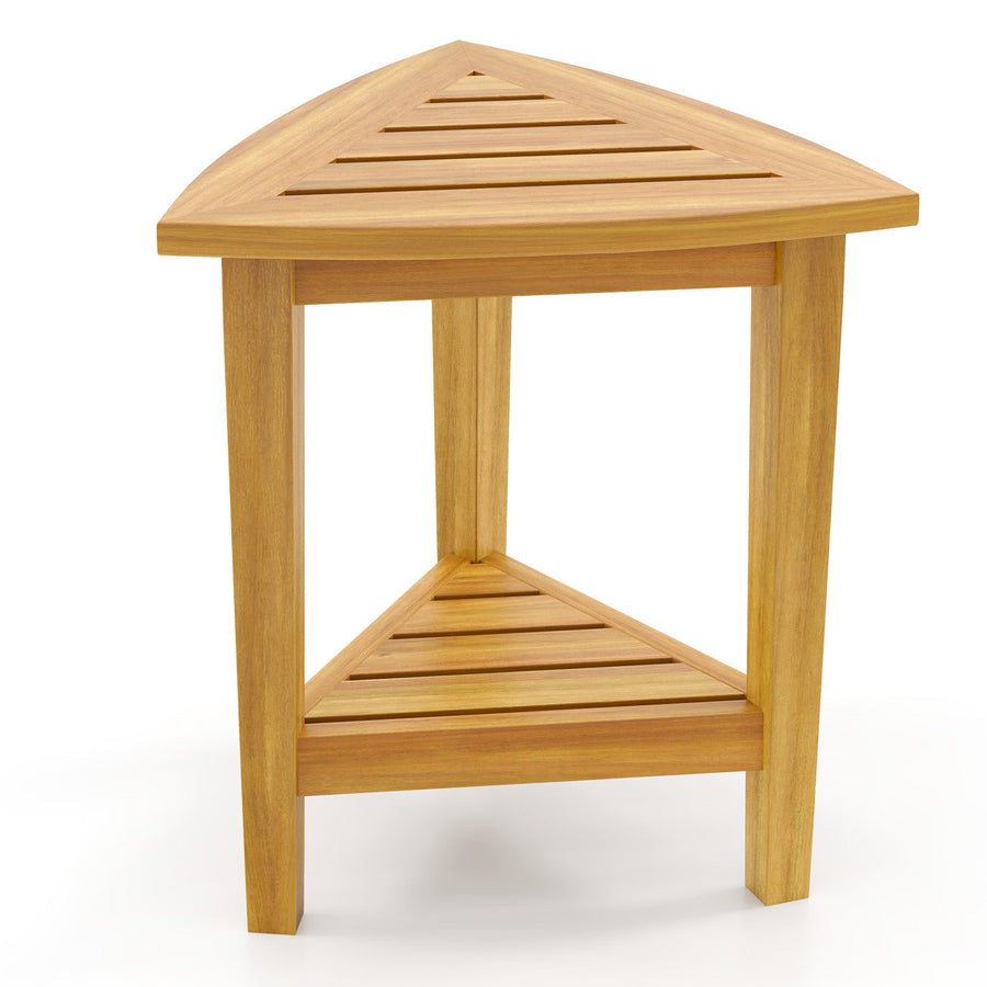 18 Inches Waterproof Shower Stool with Storage Shelf