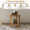 18 Inches Waterproof Shower Stool with Storage Shelf