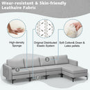 Modular L-shaped Sectional Sofa with Reversible Ottoman and 2 USB Ports