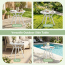 Weather-Resistant Circular Small End Table for Poolside and Balcony