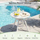 Weather-Resistant Circular Small End Table for Poolside and Balcony