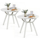 Weather-Resistant Circular Small End Table for Poolside and Balcony
