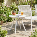 Weather-Resistant Circular Small End Table for Poolside and Balcony