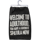 Welcome To Adulthood You Have A Favorite Spatula Now Wooden Handle + Dish Towel Gift Set Bundle