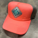 Western Pop Ponytail Cap in Neon Coral | Women‘s Criss Cross Ponytail Visor Cap