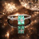 925 Sterling Silver 1.40mm Width CZ & Glass Ring Size 6 for Women