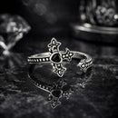 925 Sterling Silver Pavé Setting CZ Oxidized Silver Ring