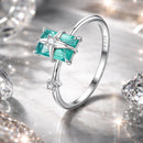 925 Sterling Silver 1.40mm Width CZ & Glass Ring Size 6 for Women
