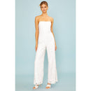 White Lace Corset Jumpsuit | Sleeveless Wide Leg Pants Formal Attire | [Sizes SM-L]