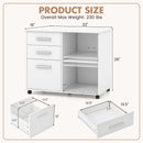 3-Drawer Mobile Lateral File Cabinet Printer Stand