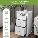 3-Drawer Freestanding Bathroom Storage Cabinet with Anti-toppling Device-White