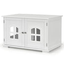 Wooden Cat Litter Box Enclosure with Divider - White