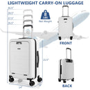 20 Inch Carry-on Luggage PC Hardside Suitcase TSA Lock with Front Pocket and USB Port