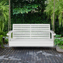 2-Person Wooden Porch Swing with Hanging Chains for Garden Yard