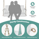 2-Person Wooden Porch Swing with Hanging Chains for Garden Yard