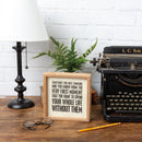 Whole Life Without Them Inset Box Sign | Snarky Square Wooden Decor | 7" x 7"