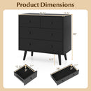 Wide Wooden Dresser with 4 Drawers for Bedroom Living Room