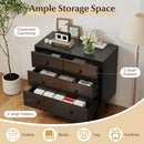 Wide Wooden Dresser with 4 Drawers for Bedroom Living Room