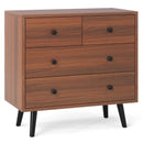 Wide Wooden Dresser with 4 Drawers for Bedroom Living Room