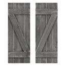 36 x 13 Inch Farmhouse Paulownia Wood Window Shutters Set of 2 for Windows
