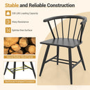Windsor Dining Chair Set of 4 Mid-Century Modern Black Kitchen Chairs-Black