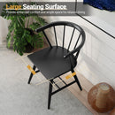 Windsor Dining Chair Set of 4 Mid-Century Modern Black Kitchen Chairs-Black