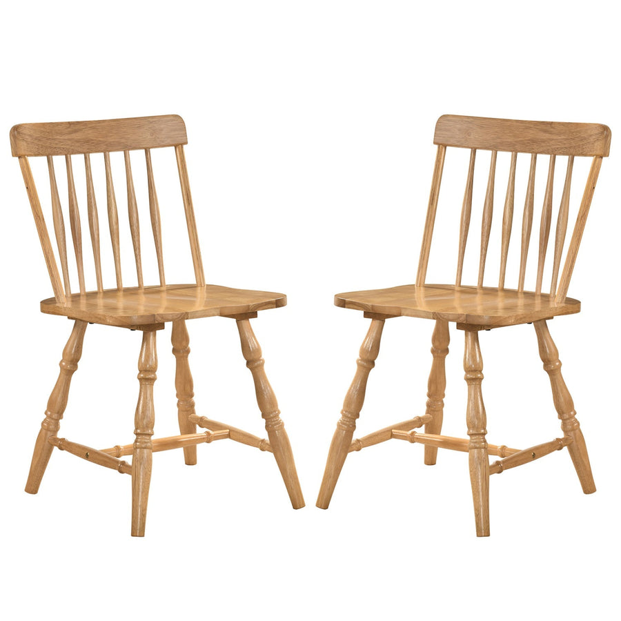 Windsor Dining Chairs Set of 2 with Curved Spindle Back