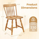 Windsor Dining Chairs Set of 2 with Curved Spindle Back