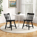 Windsor Dining Chairs Set of 4 with Curved Spindle Back