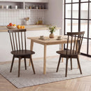 Windsor Dining Chairs Set of 2 Mid Century Rubber Wood Kitchen Chairs with Swivel Seat