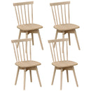 Windsor Dining Chairs Set of 4 Mid Century Rubber Wood Kitchen Chairs with Swivel Seat