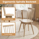 Windsor Dining Chairs Set of 4 Mid Century Rubber Wood Kitchen Chairs with Swivel Seat