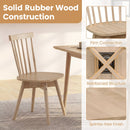 Windsor Dining Chairs Set of 4 Mid Century Rubber Wood Kitchen Chairs with Swivel Seat