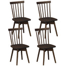 Windsor Dining Chairs Set of 4 Mid Century Rubber Wood Kitchen Chairs with Swivel Seat