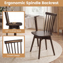 Windsor Dining Chairs Set of 4 Mid Century Rubber Wood Kitchen Chairs with Swivel Seat